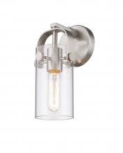 Innovations Lighting 423-1W-SN-G423-7CL - Pilaster II Cylinder - 1 Light - 7 inch Long Glass - Satin Nickel - Sconce