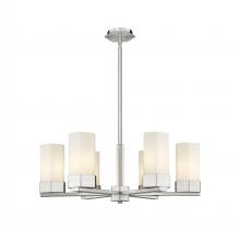 Innovations Lighting 427-6CR-SN-G427-9WH - Claverack - 6 Light - 28 inch - Satin Nickel - Chandelier