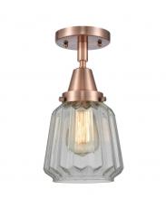 Innovations Lighting 447-1C-AC-G142-LED - Chatham - 1 Light - 7 inch - Antique Copper - Flush Mount