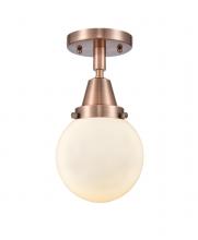 Innovations Lighting 447-1C-AC-G201-6-LED - Beacon - 1 Light - 6 inch - Antique Copper - Flush Mount