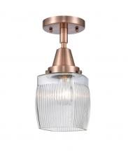 Innovations Lighting 447-1C-AC-G302-LED - Colton - 1 Light - 6 inch - Antique Copper - Flush Mount