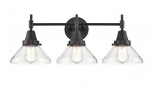 Innovations Lighting 447-3W-BK-CL-LED - Caden - 3 Light - 26 inch - Matte Black - Bath Vanity Light