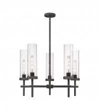 Innovations Lighting 471-5CR-WZ-G471-12CL - Lincoln - 5 Light - 27 inch - Weathered Zinc - Chandelier