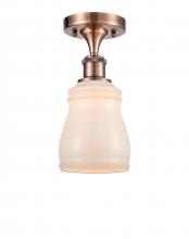 Innovations Lighting 516-1C-AC-G391-LED - Ellery - 1 Light - 5 inch - Antique Copper - Semi-Flush Mount