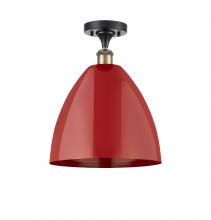 Innovations Lighting 516-1C-BAB-MBD-12-RD - Plymouth - 1 Light - 12 inch - Black Antique Brass - Semi-Flush Mount