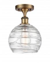 Innovations Lighting 516-1C-BB-G1213-8-LED - Athens Deco Swirl - 1 Light - 8 inch - Brushed Brass - Semi-Flush Mount