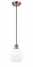 Innovations Lighting 516-1P-AC-G101-LED - Belfast - 1 Light - 6 inch - Antique Copper - Cord hung - Mini Pendant
