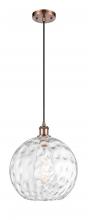Innovations Lighting 516-1P-AC-G1215-12-LED - Athens Water Glass - 1 Light - 12 inch - Antique Copper - Cord hung - Mini Pendant