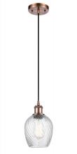 Innovations Lighting 516-1P-AC-G292-LED - Salina - 1 Light - 6 inch - Antique Copper - Cord hung - Mini Pendant