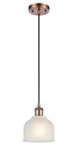 Innovations Lighting 516-1P-AC-G411-LED - Dayton - 1 Light - 6 inch - Antique Copper - Cord hung - Mini Pendant