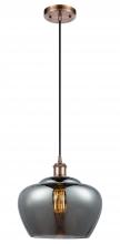 Innovations Lighting 516-1P-AC-G93-L-LED - Fenton - 1 Light - 11 inch - Antique Copper - Cord hung - Mini Pendant