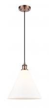 Innovations Lighting 516-1P-AC-GBC-121-LED - Berkshire - 1 Light - 12 inch - Antique Copper - Cord hung - Mini Pendant