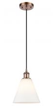 Innovations Lighting 516-1P-AC-GBC-81-LED - Berkshire - 1 Light - 8 inch - Antique Copper - Cord hung - Mini Pendant