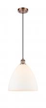 Innovations Lighting 516-1P-AC-GBD-121-LED - Bristol - 1 Light - 12 inch - Antique Copper - Cord hung - Mini Pendant