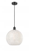 Innovations Lighting 516-1P-BK-G1216-12WM - White Mouchette - 1 Light - 12 inch - Matte Black - Cord Hung - Mini Pendant