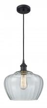 Innovations Lighting 516-1P-BK-G92-L-LED - Fenton - 1 Light - 11 inch - Matte Black - Cord hung - Mini Pendant