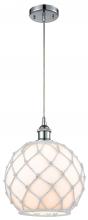 Innovations Lighting 516-1P-PC-G121-10RW - Farmhouse Rope - 1 Light - 10 inch - Polished Chrome - Cord hung - Mini Pendant