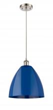 Innovations Lighting 516-1P-SN-MBD-12-BL - Plymouth - 1 Light - 12 inch - Brushed Satin Nickel - Cord hung - Mini Pendant