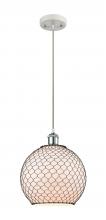 Innovations Lighting 516-1P-WPC-G121-10CBK - Farmhouse Chicken Wire - 1 Light - 10 inch - White Polished Chrome - Cord hung - Mini Pendant