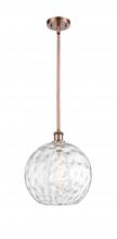 Innovations Lighting 516-1S-AC-G1215-12-LED - Athens Water Glass - 1 Light - 12 inch - Antique Copper - Mini Pendant