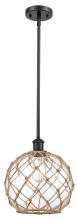 Innovations Lighting 516-1S-BK-G122-10RB-LED - Farmhouse Rope - 1 Light - 10 inch - Matte Black - Mini Pendant
