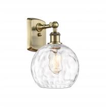 Innovations Lighting 516-1W-AB-G1215-8-LED - Athens Water Glass - 1 Light - 8 inch - Antique Brass - Sconce