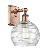 Innovations Lighting 516-1W-AC-G1213-8-LED - Athens Deco Swirl - 1 Light - 8 inch - Antique Copper - Sconce