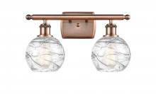 Innovations Lighting 516-2W-AC-G1213-6-LED - Athens Deco Swirl - 2 Light - 16 inch - Antique Copper - Bath Vanity Light