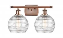 Innovations Lighting 516-2W-AC-G1213-8-LED - Athens Deco Swirl - 2 Light - 18 inch - Antique Copper - Bath Vanity Light