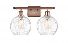 Innovations Lighting 516-2W-AC-G1215-8 - Athens Water Glass - 2 Light - 18 inch - Antique Copper - Bath Vanity Light