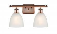 Innovations Lighting 516-2W-AC-G381-LED - Castile - 2 Light - 16 inch - Antique Copper - Bath Vanity Light