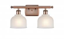 Innovations Lighting 516-2W-AC-G411-LED - Dayton - 2 Light - 16 inch - Antique Copper - Bath Vanity Light