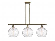Innovations Lighting 516-3I-AB-G1215-10-LED - Athens Water Glass - 3 Light - 37 inch - Antique Brass - Cord hung - Island Light