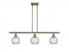 Innovations Lighting 516-3I-AB-G1215-6-LED - Athens Water Glass - 3 Light - 36 inch - Antique Brass - Cord hung - Island Light