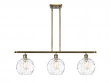 Innovations Lighting 516-3I-AB-G1215-8-LED - Athens Water Glass - 3 Light - 36 inch - Antique Brass - Cord hung - Island Light