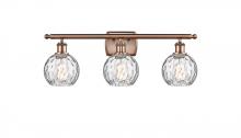 Innovations Lighting 516-3W-AC-G1215-6-LED - Athens Water Glass - 3 Light - 26 inch - Antique Copper - Bath Vanity Light