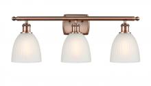 Innovations Lighting 516-3W-AC-G381-LED - Castile - 3 Light - 26 inch - Antique Copper - Bath Vanity Light