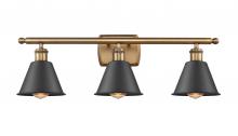 Innovations Lighting 516-3W-BB-M8-BK - Smithfield - 3 Light - 27 inch - Brushed Brass - Bath Vanity Light