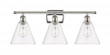 Innovations Lighting 516-3W-PN-GBC-82 - Berkshire - 3 Light - 28 inch - Polished Nickel - Bath Vanity Light