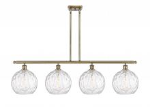 Innovations Lighting 516-4I-AB-G1215-10-LED - Athens Water Glass - 4 Light - 48 inch - Antique Brass - Cord hung - Island Light