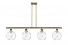 Innovations Lighting 516-4I-AB-G1215-8-LED - Athens Water Glass - 4 Light - 48 inch - Antique Brass - Cord hung - Island Light