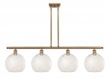 Innovations Lighting 516-4I-BB-G1216-10WM - White Mouchette - 4 Light - 48 inch - Brushed Brass - Stem Hung - Island Light