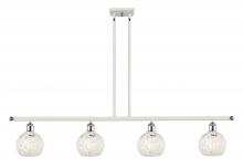 Innovations Lighting 516-4I-WPC-G1216-6WM - White Mouchette - 4 Light - 48 inch - White Polished Chrome - Stem Hung - Island Light