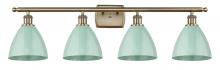 Innovations Lighting 516-4W-AB-MBD-75-SF - Plymouth - 4 Light - 38 inch - Antique Brass - Bath Vanity Light