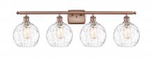 Innovations Lighting 516-4W-AC-G1215-8-LED - Athens Water Glass - 4 Light - 38 inch - Antique Copper - Bath Vanity Light