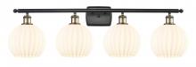 Innovations Lighting 516-4W-BAB-G1217-8WV - White Venetian - 4 Light - 38 inch - Black Antique Brass - Bath Vanity Light