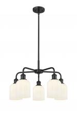 Innovations Lighting 516-5CR-BK-G559-5GWH - Bridal Veil - 5 Light - 23 inch - Matte Black - Chandelier