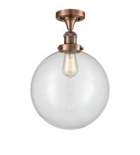 Innovations Lighting 517-1CH-AC-G202-12 - Beacon - 1 Light - 12 inch - Antique Copper - Semi-Flush Mount