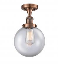 Innovations Lighting 517-1CH-AC-G202-8 - Beacon - 1 Light - 8 inch - Antique Copper - Semi-Flush Mount