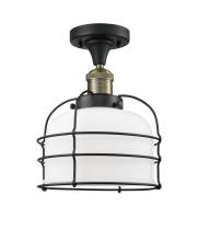 Innovations Lighting 517-1CH-BAB-G71-CE-LED - Bell Cage - 1 Light - 8 inch - Black Antique Brass - Semi-Flush Mount